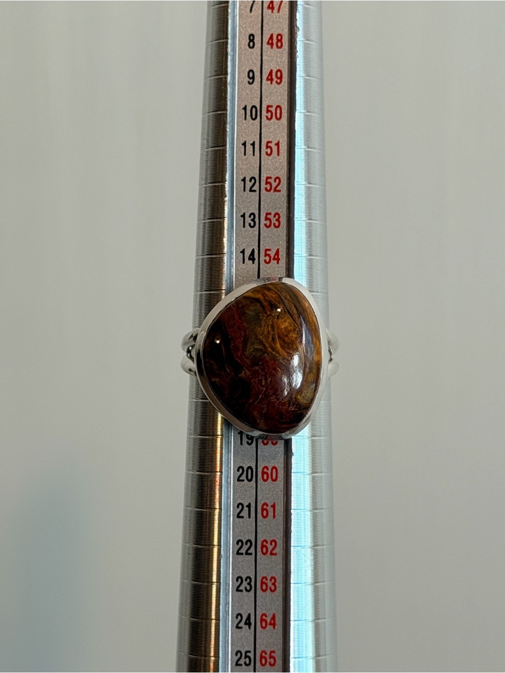 925 Silver Plated Pietersite Ring - Size 8